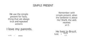 Simple and Continuous Tenses Powerpoint Presentation | PPTX