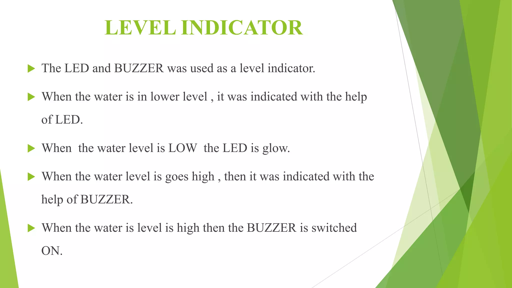 Simple automatic water leval controller | PPTX