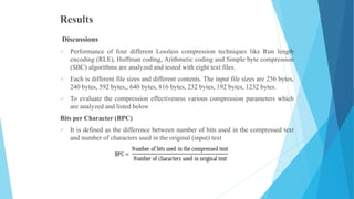lossless data compression and decompression using simple byte coding | PPTX