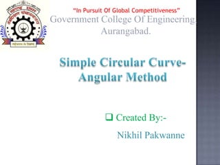 “In Pursuit Of Global Competitiveness”
Government College Of Engineering,
           Aurangabad.




                 Created By:-
                    Nikhil Pakwanne
 