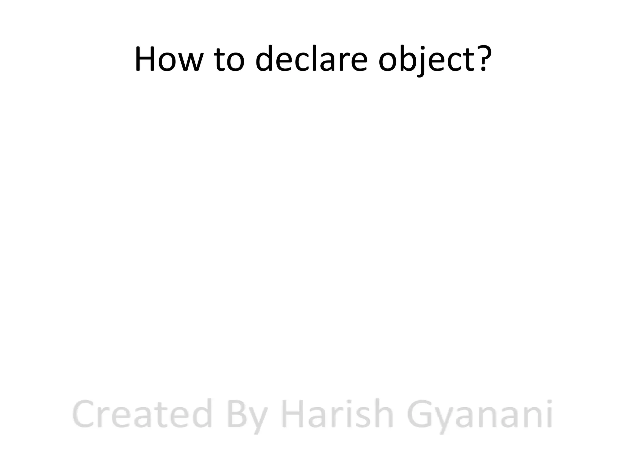 Simple class and object examples in java ppt