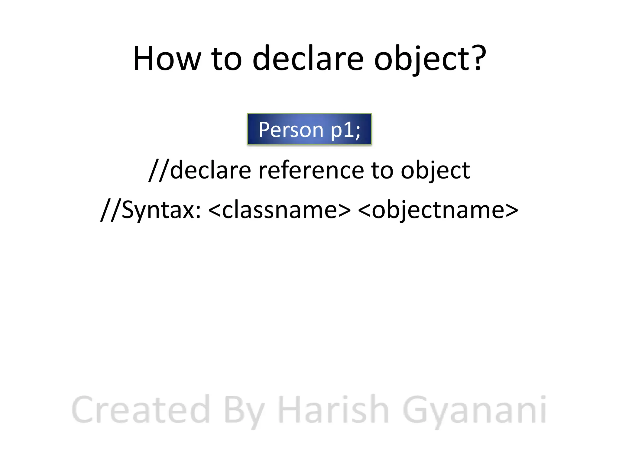 Simple class and object examples in java | PPTX