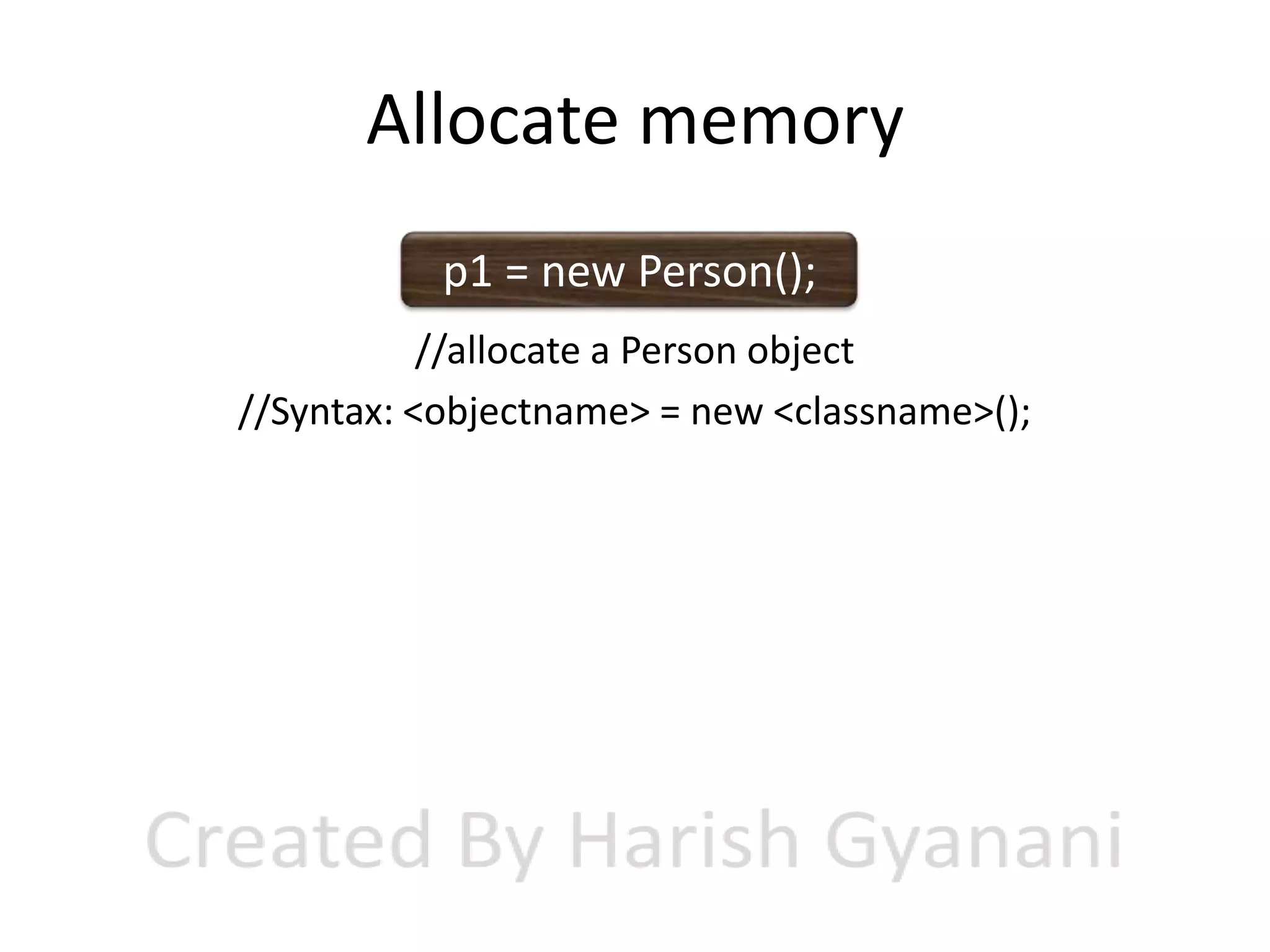Simple class and object examples in java | PPT