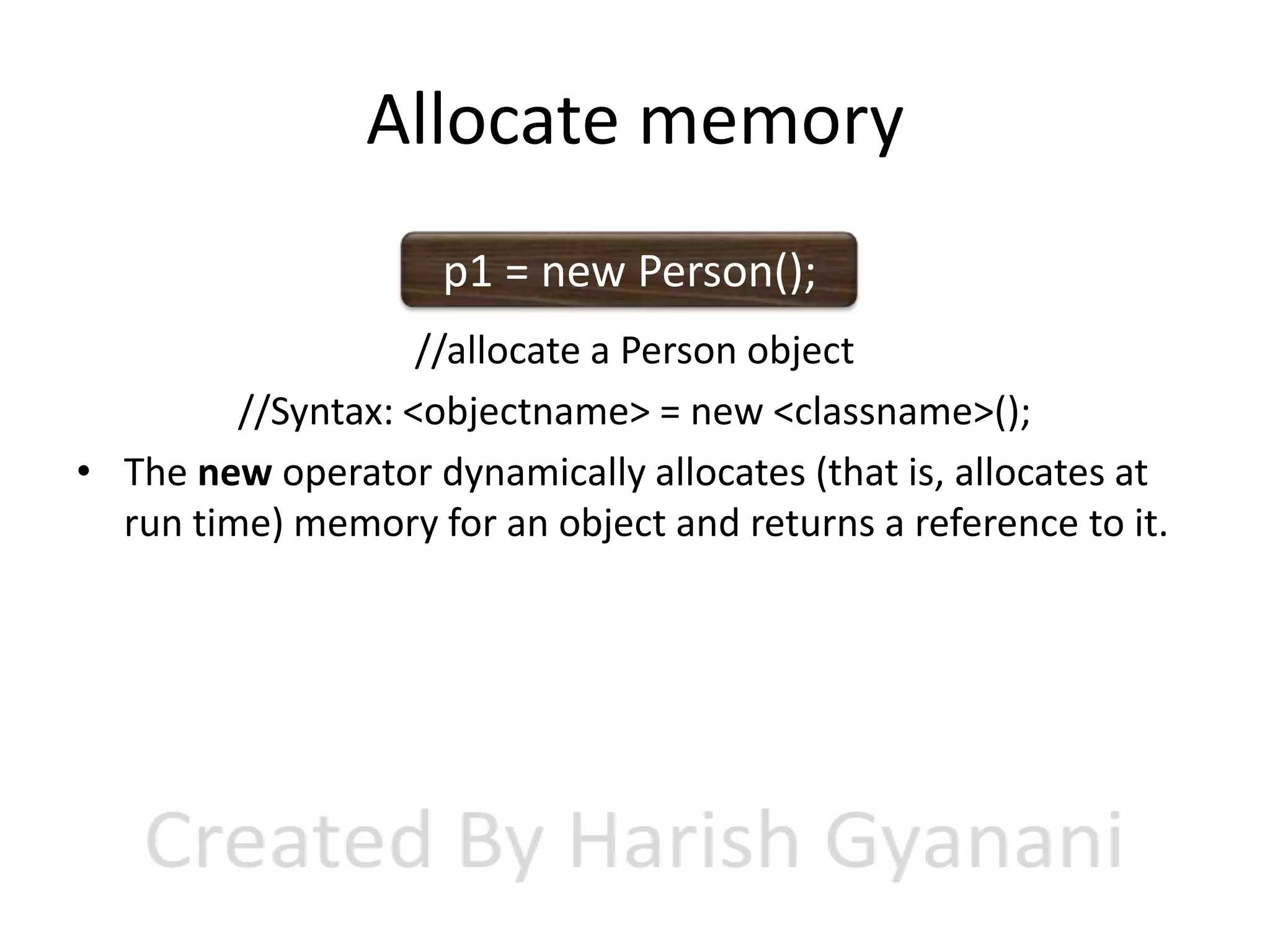 Simple class and object examples in java | PPTX