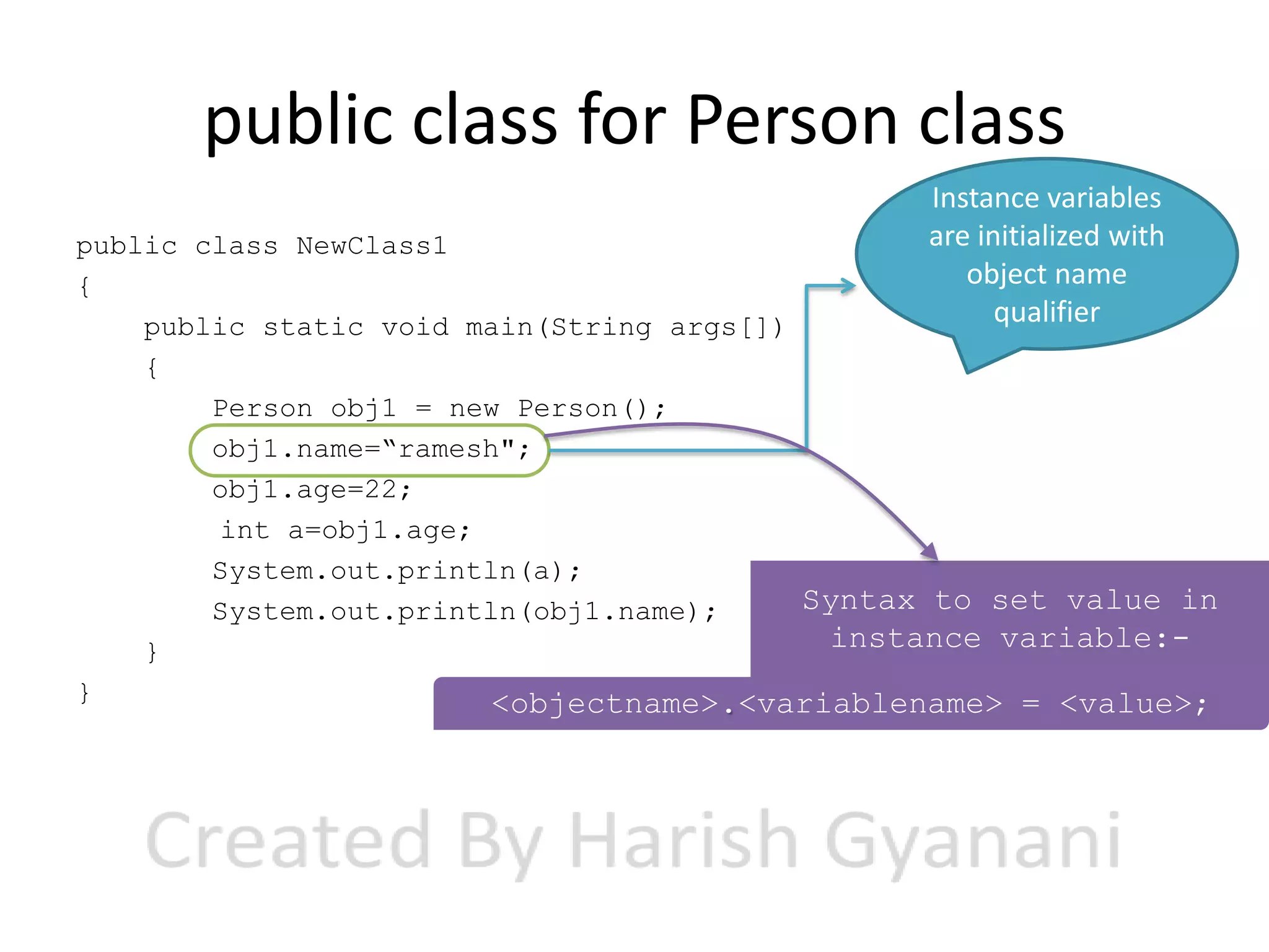 Simple class and object examples in java | PPTX