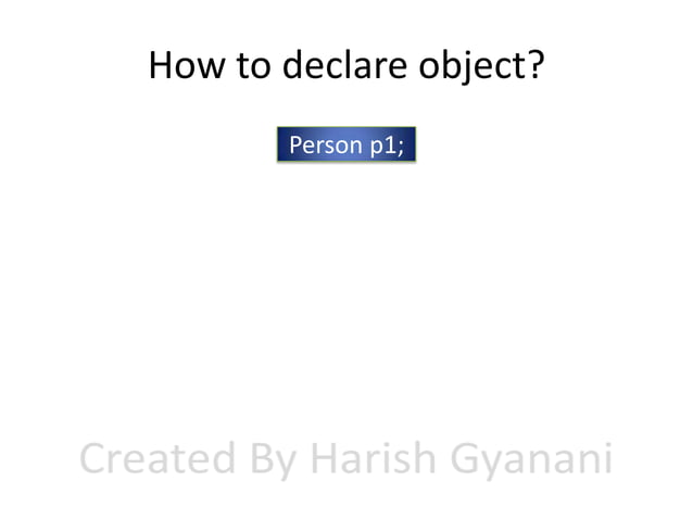 Simple class and object examples in java | PPTX