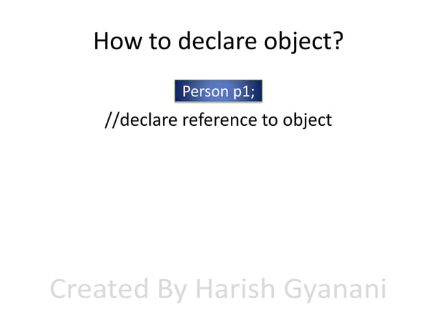 Simple class and object examples in java | PPTX