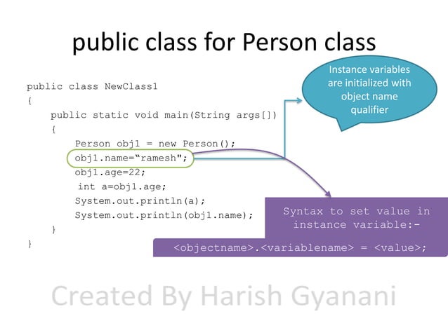 Simple class and object examples in java | PPT