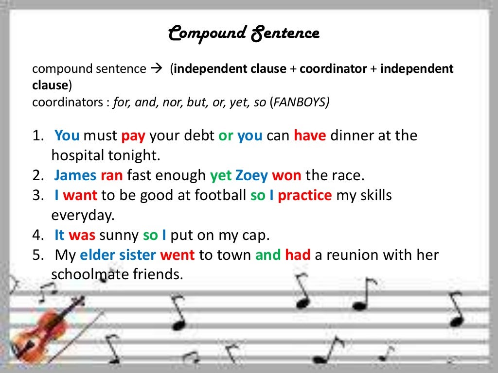 Simple Sentence Compound Sentence Complex Sentence Worksheets