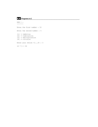 Simple C programs | PDF