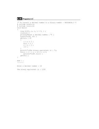 Simple C programs | PDF