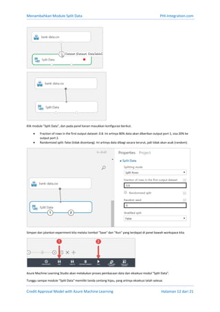 Simple credit approval model using decision tree in azure machine