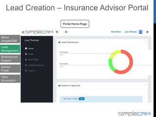 Lead Created in Portal gets synchronized with SimpleCRM
About
SimpleCRM
Lead
Management
Multichannel
Support
Advisor
Portal
Lead Creation from Advisor Portal
Other
Information
 