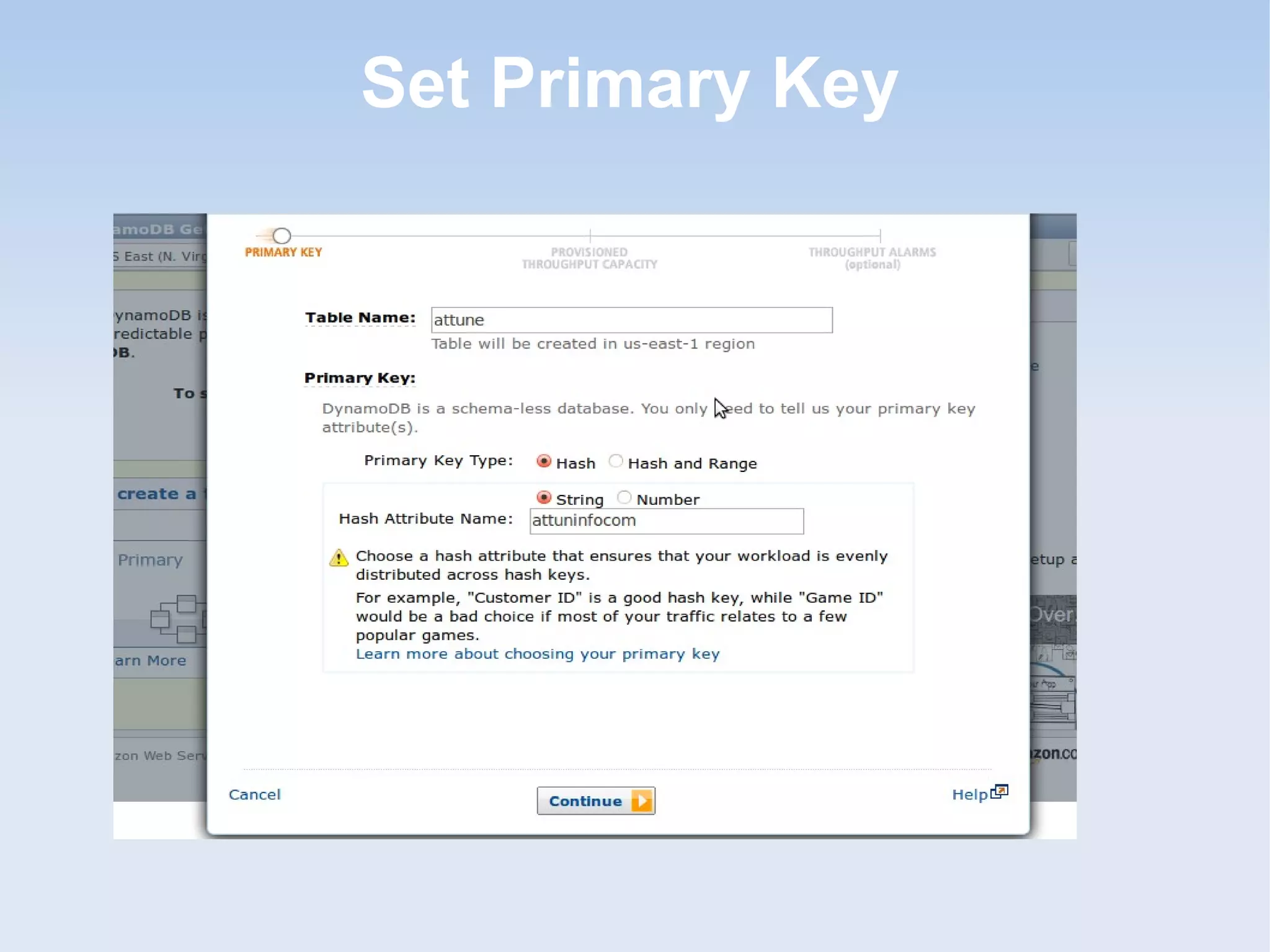 Set Primary Key
 