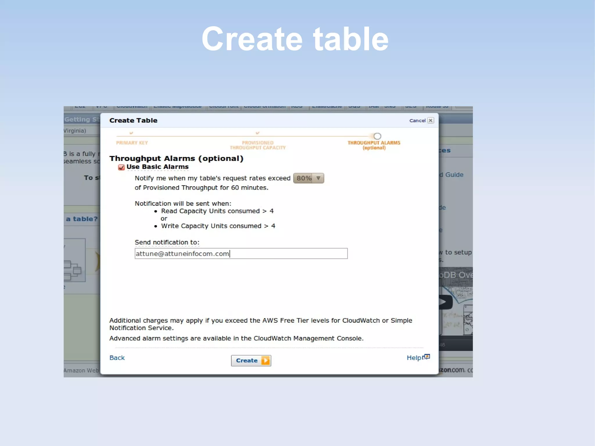 Create table
 