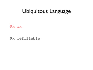 Rx rx
Rx refillable
Ubiquitous Language
 
