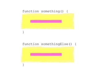 function somethingElse() {
}
function something() {
}
 