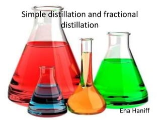 Ena Haniff
Simple distillation and fractional
distillation
 