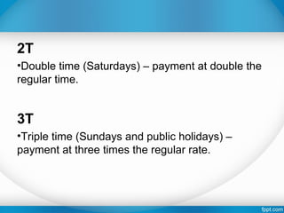 Double Time Rates Rules Accounts and Financial services | PPT