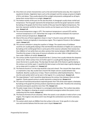 Simple explanations with answers to CSEC Geography 2019 multiple choice ...