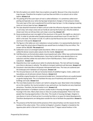 Simple explanations to CSEC geography 2012 multiple choice | PDF