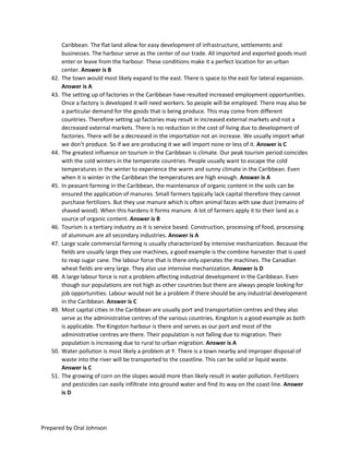 Simple explanations to CSEC geography 2012 multiple choice | PDF