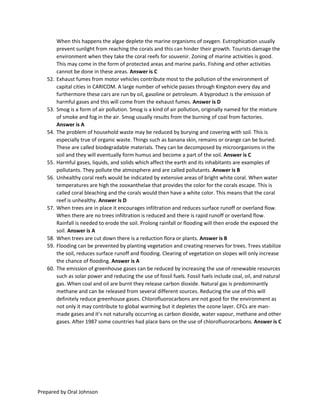 Simple explanations to csec geography 2015 multiple choice | PDF