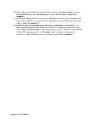 Simple explanations to CSEC Geography 2018 multiple choice | PDF