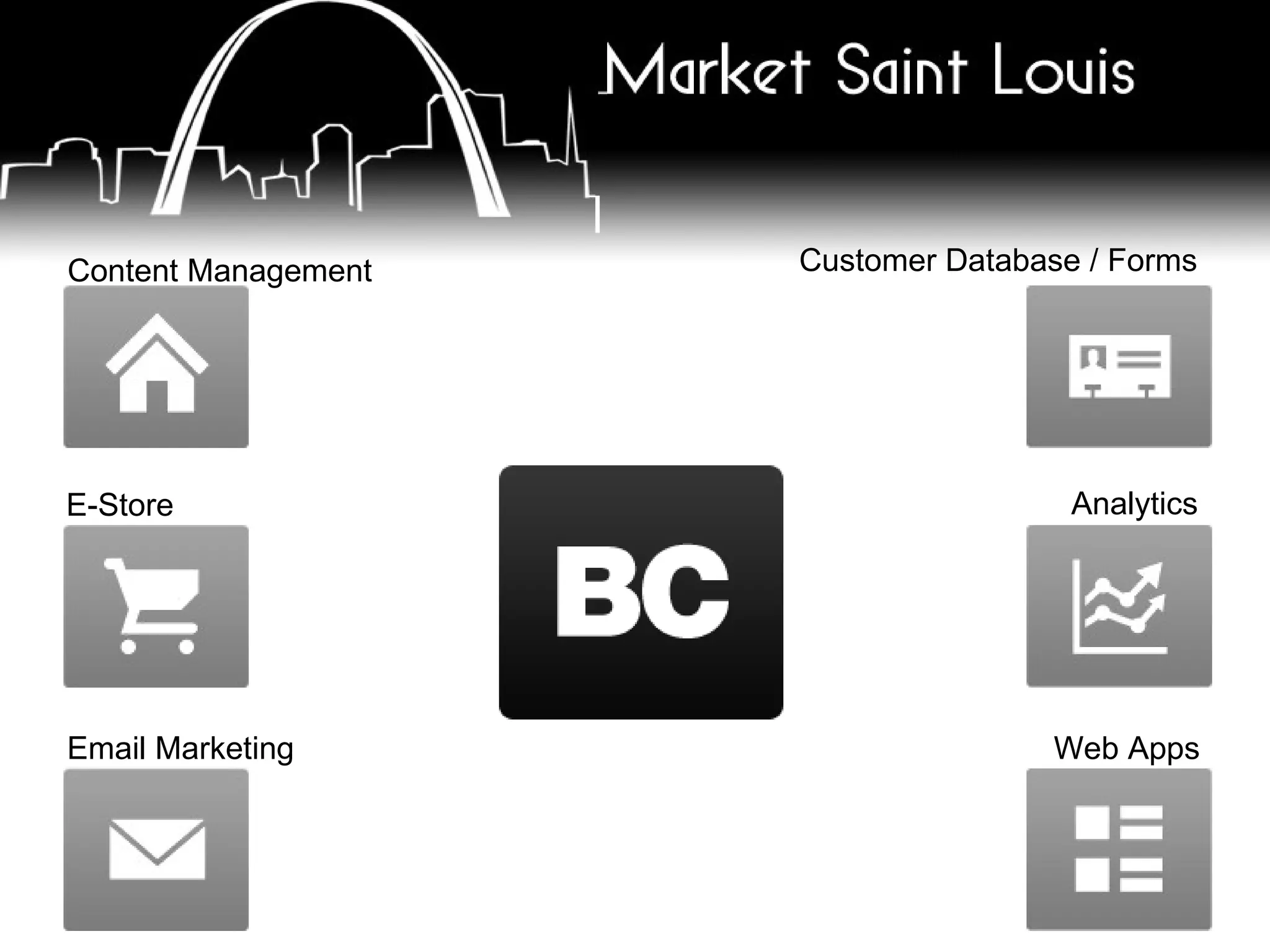 Content Management E-Store Email Marketing Customer Database / Forms Analytics Web Apps