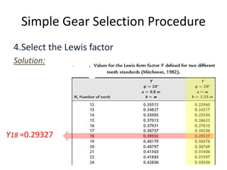 Selection Gear Method Simple gear selection procedure | PPTX