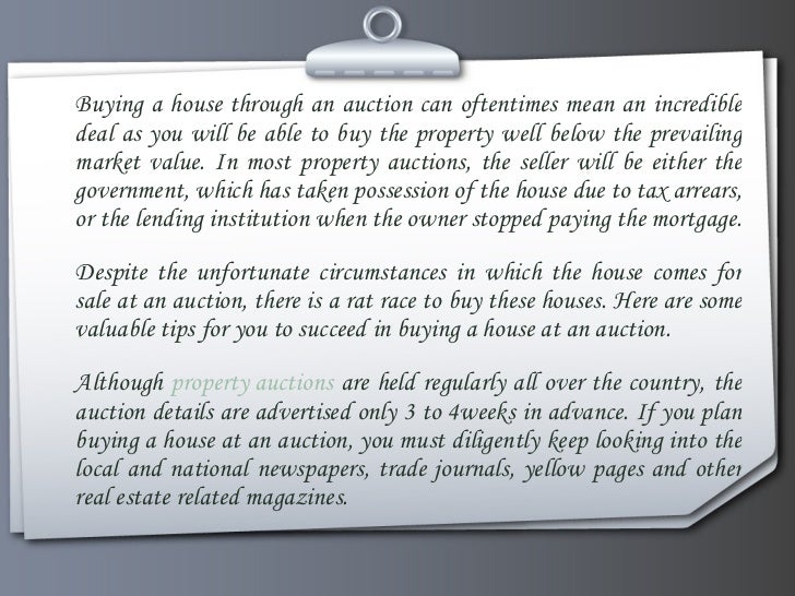 Simple guide for buying a house at auction