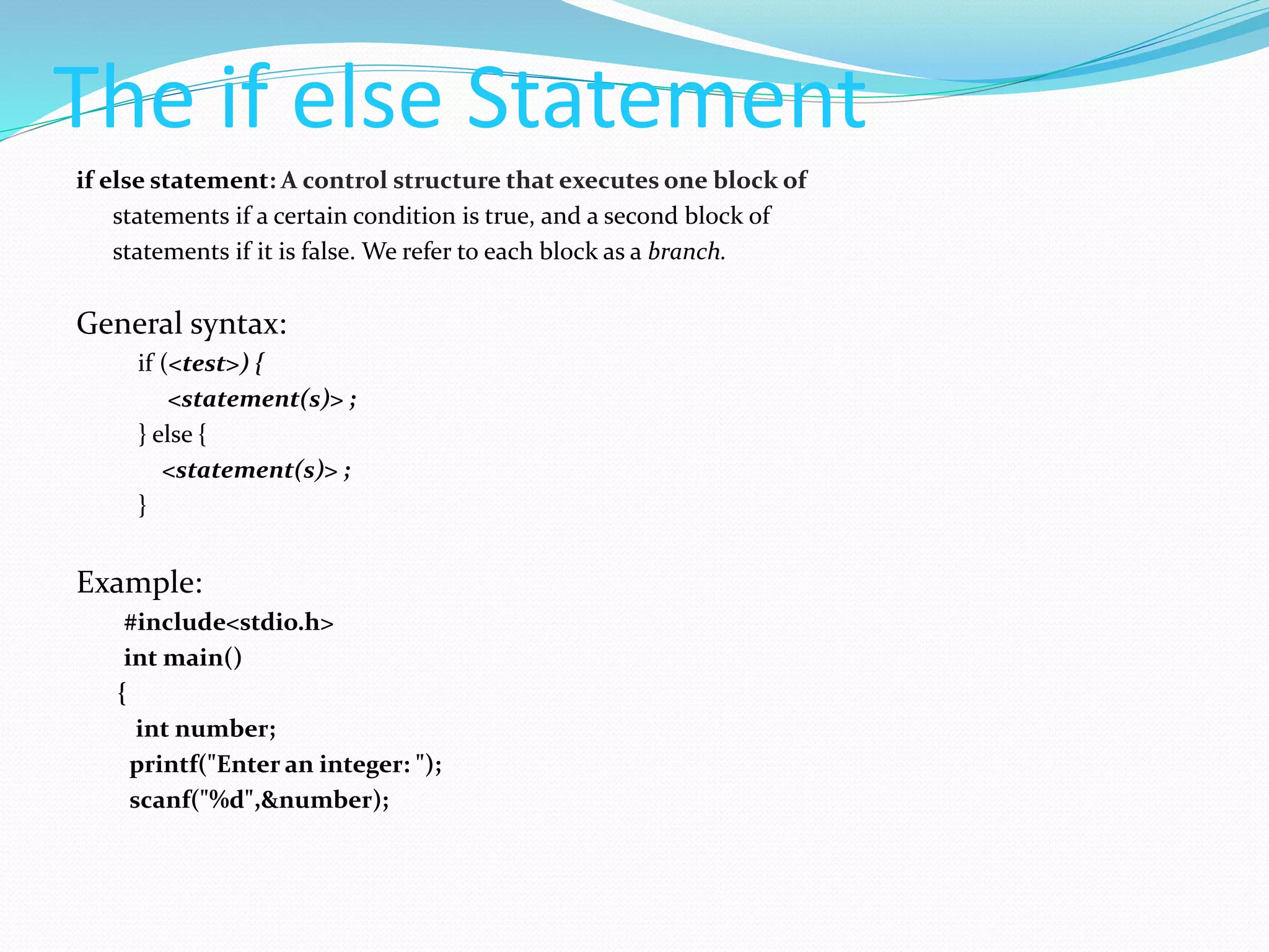 Simple if else statement,nesting of if else statement & else if ladder ...