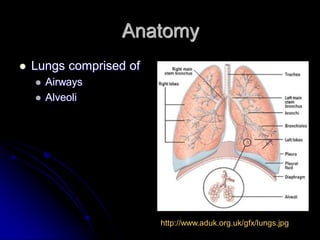 Anatomy


Lungs comprised of




Airways
Alveoli

http://www.aduk.org.uk/gfx/lungs.jpg

 