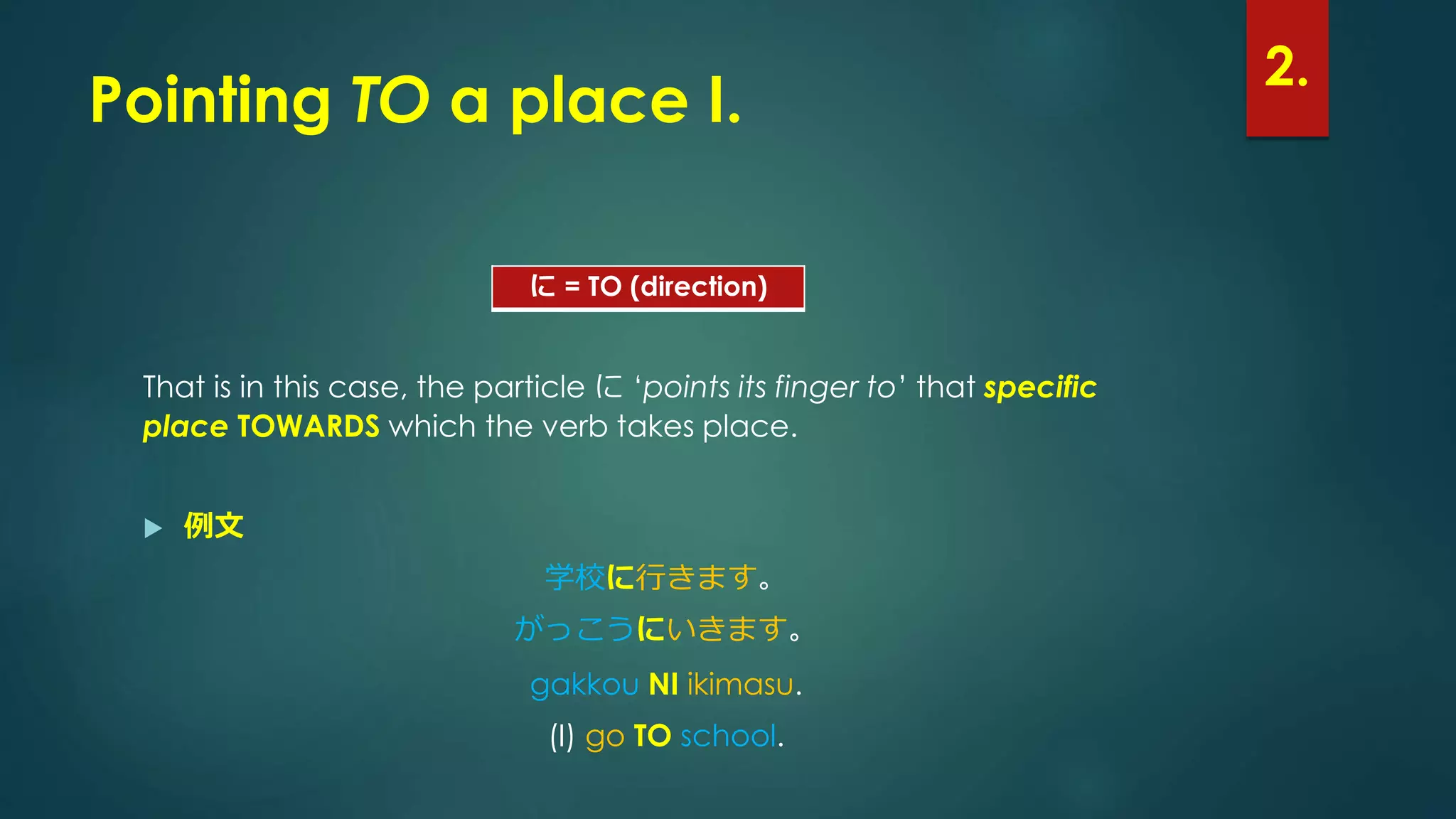 Simple Japanese: the Particle に | PPTX