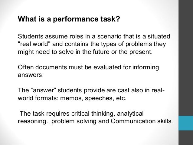 Simple k12 performance task assessment