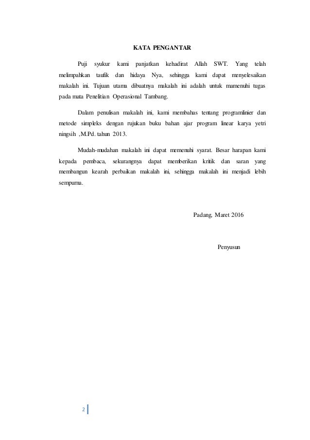 Program Linear Dan Metode Simpleks