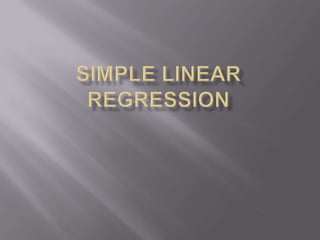 Simple Linear Regression | PPTX