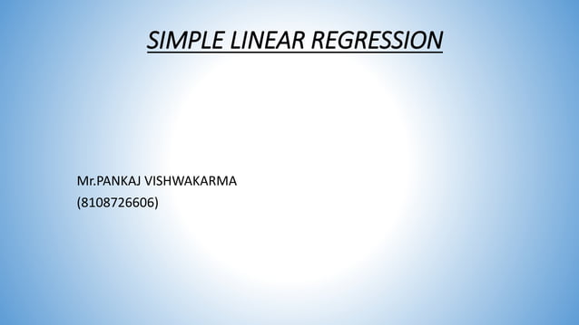 Simple linear regression | PPT