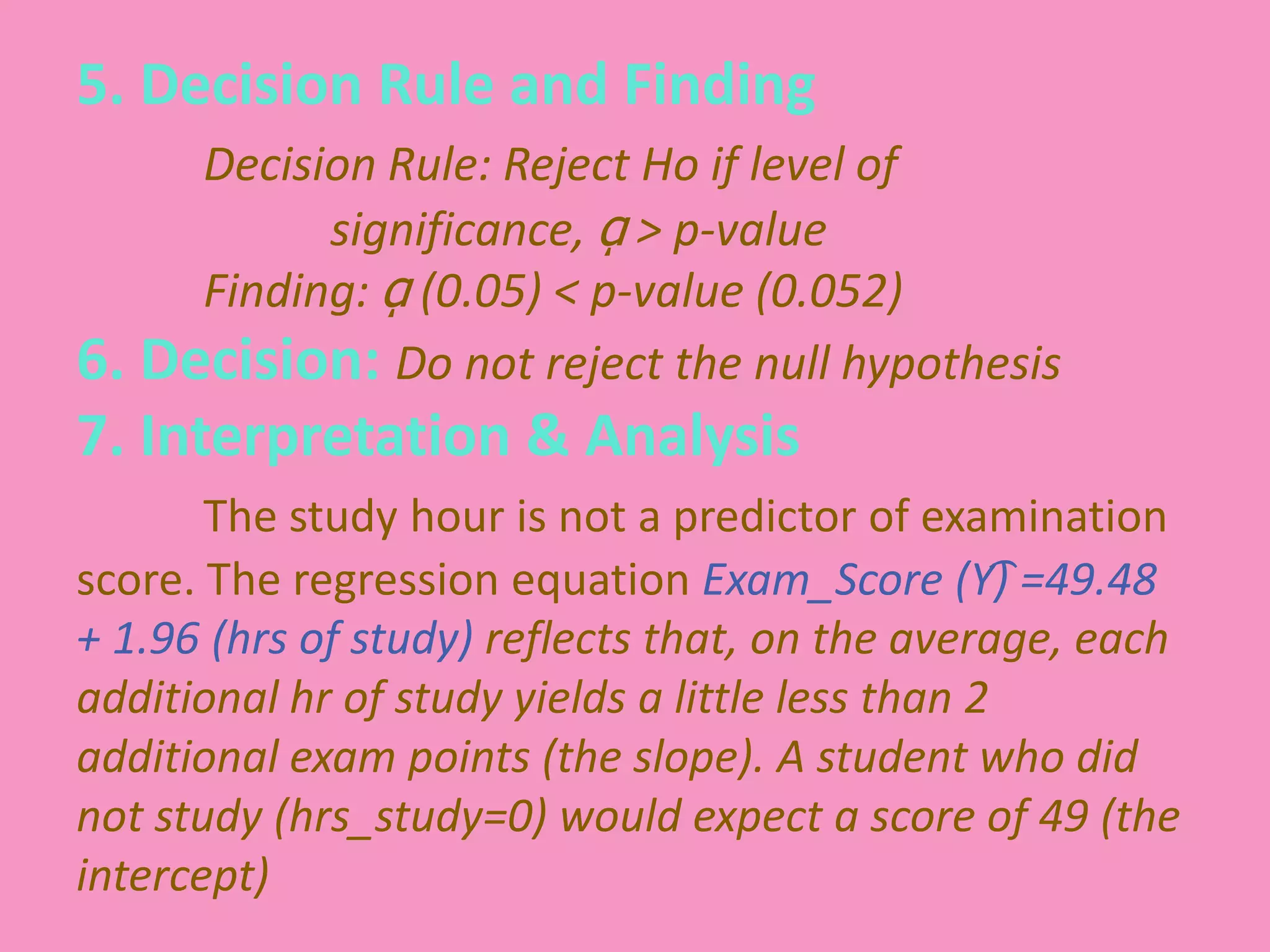 Simple linear regression analysis | PPTX
