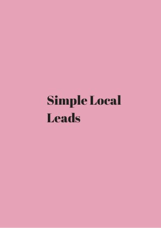 Simple Local 
Leads 
 
