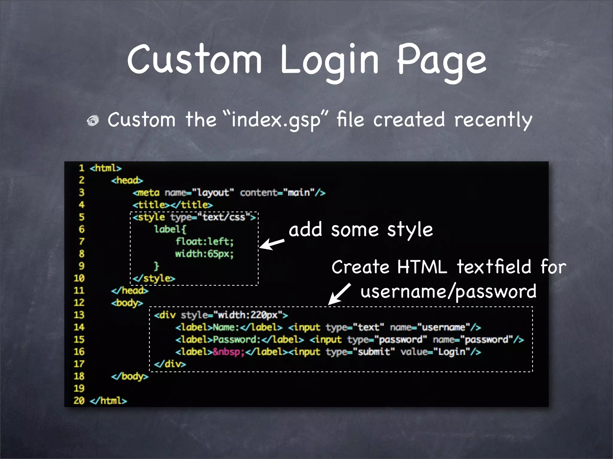Grails Simple Login
