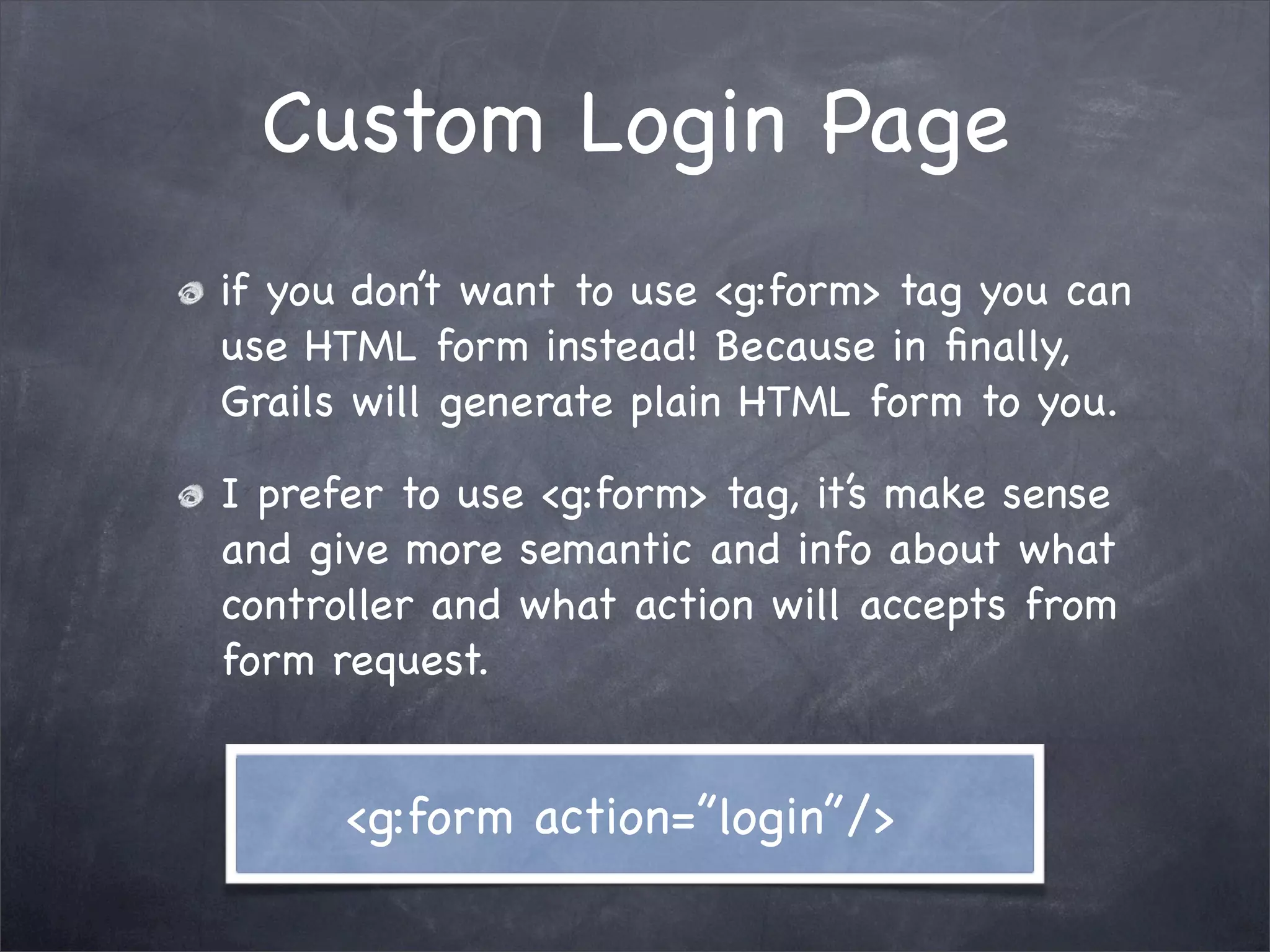 Grails Simple Login