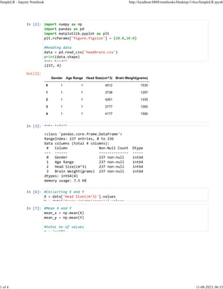 SimpleLR - Jupyter Notebook Python Programming | PDF