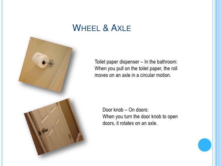 How is a toilet paper dispenser a wheel and axle?