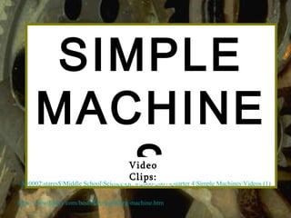 SIMPLE MACHINES http://www.flixxy.com/best-rube-goldberg-machine.htm   Sv0002tares$iddle Schoolciencer. 8006-2007uarter 4imple Machinesideos (1) Video Clips: 