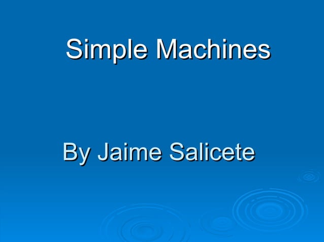 Simple machines | PPT
