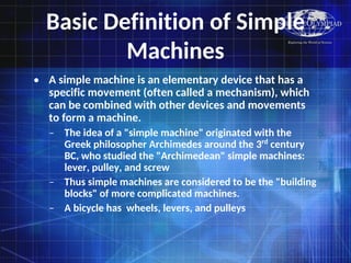 Comprehensive Guide to Simple Machines: Levers, Pulleys, and More | PDF