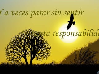 Y a veces parar sin sentir tanta responsabilidad.