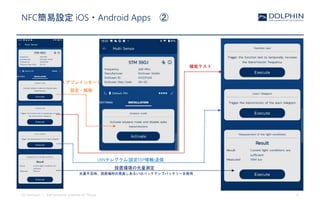 (c) EnOcean | Self-powered Internet of Things 6
NFC簡易設定 iOS・Android Apps ②
エアプレインモード
設定・解除
機能テスト
LRNテレグラム(設定EEP情報)送信
設置環境の光量測定
光量不足時、設置場所の見直しあるいはバックアップバッテリーを使用
 