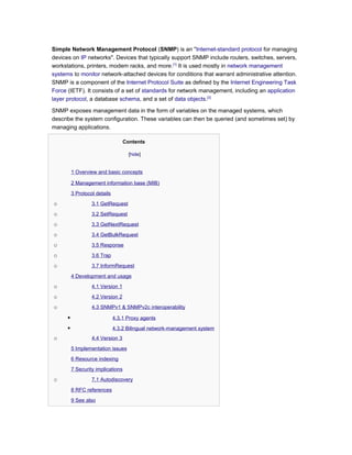 Simple network management protocol | PDF
